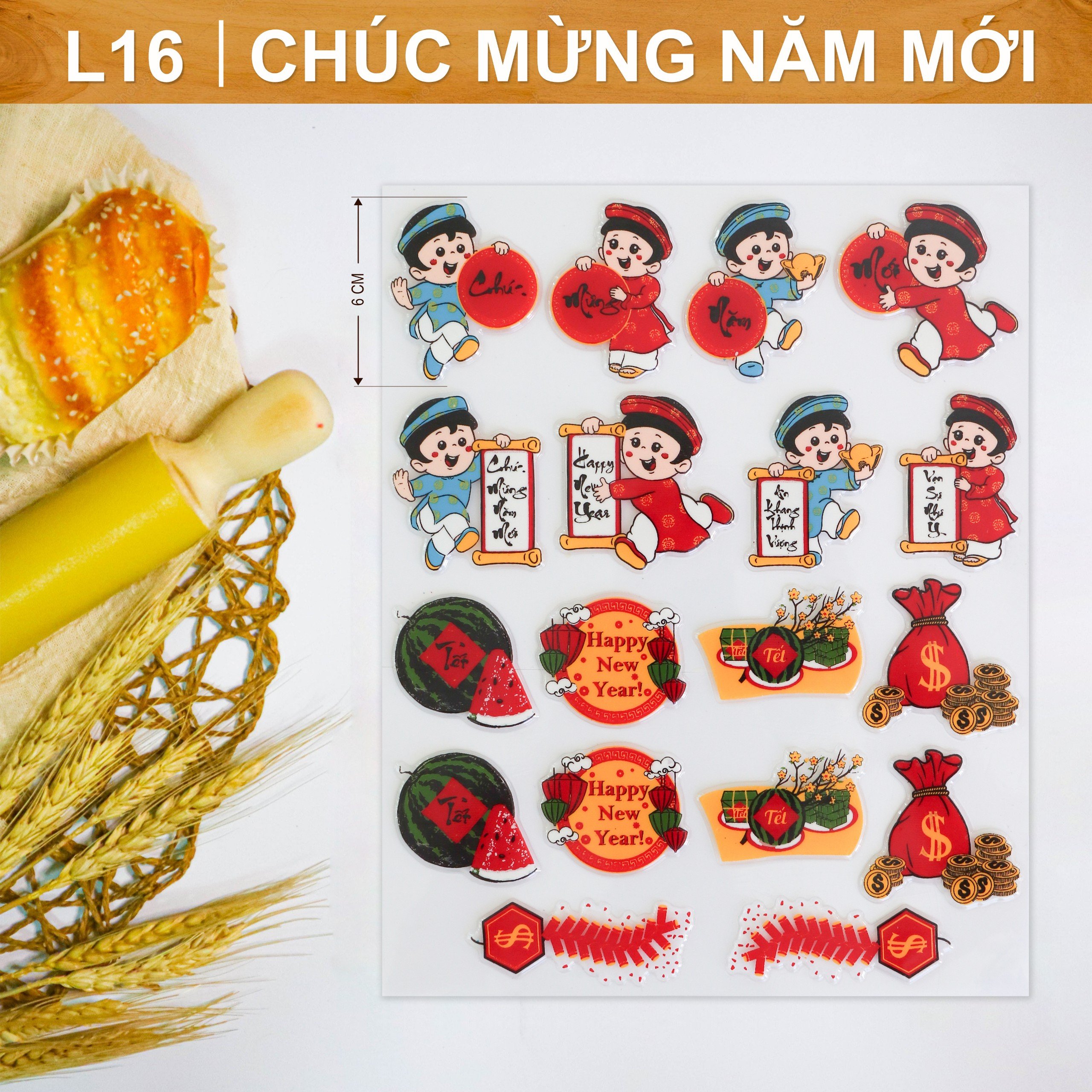 Khuôn In Hình Socola-Chúc Mừng Năm Mới