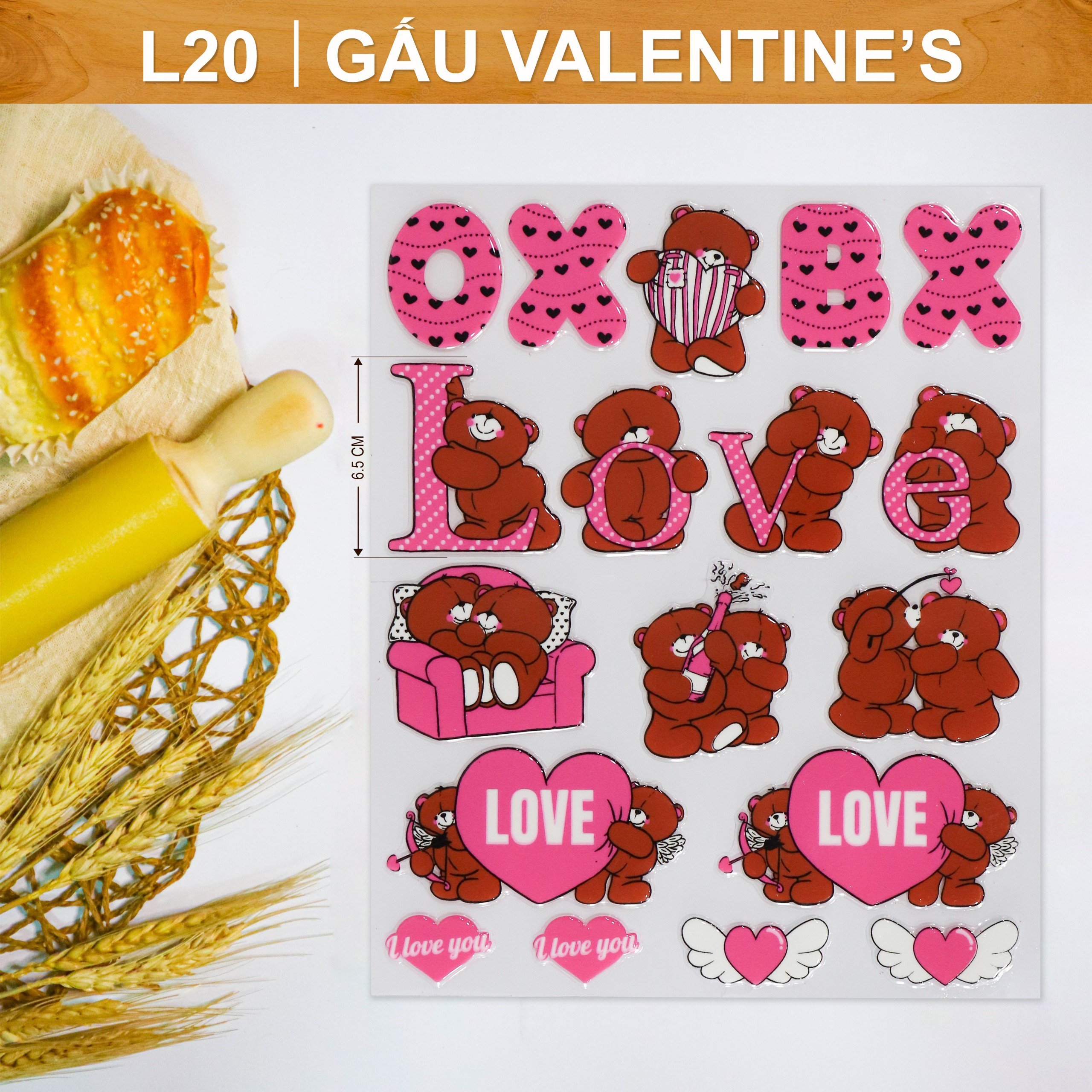 Khuôn In Hình Socola-Gấu Valentine's